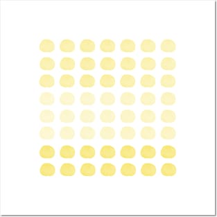 Yellow Gold Watercolor Cute Happy Polka Dots Art Posters and Art